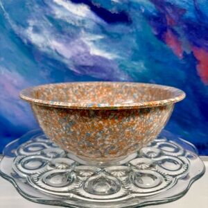 Brookpark Confetti Mixing Bowl Orange Blue White Plastic Melamine Retro Colorful